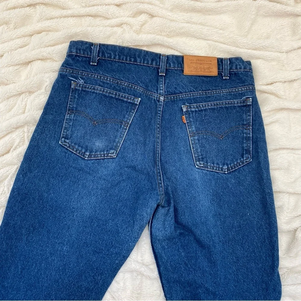 Levi's 1998 Orange Tab vintage straight leg jeans dark wash 38x30 - Picture 6 of 10